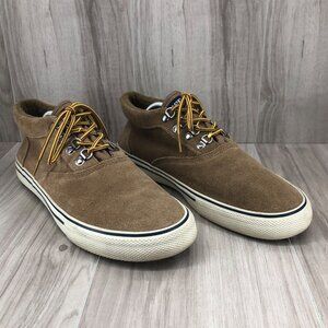 Sperry Shoes Mens 10 Top Sider Brown Suede Lace Up Shoes